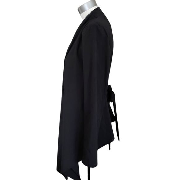 MEG asymmetrical black waterfall belted blazer career jacket Size Small NEW - Picture 3 of 8